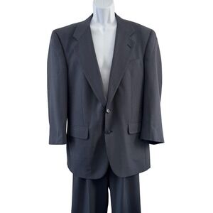 Vintage Christian Dior 2 Piece Suit Mens 46 Gray Check Wool 33x30 Pants USA